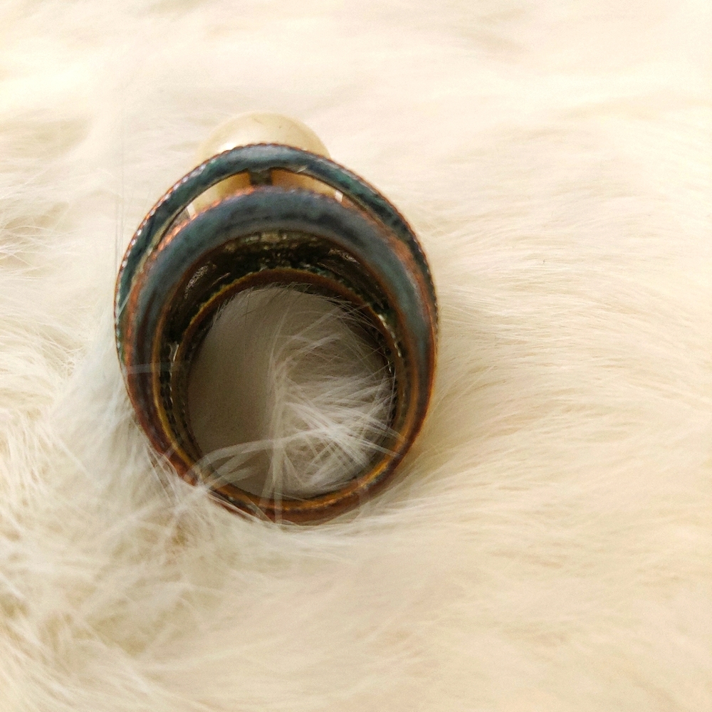 Vintage large pearl ring - Picture 5 of 7